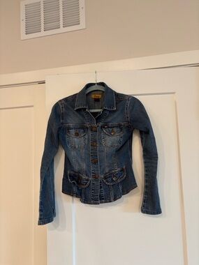 Louie by Anthropologie Fitted Blue Denim Jean Jacket